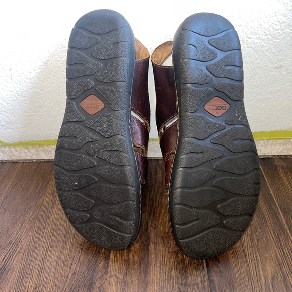 Born Mens Elbek Fisherman Closed Toe Sandals Dark Brown Leather Size 13M Buckle - Picture 8 of 8